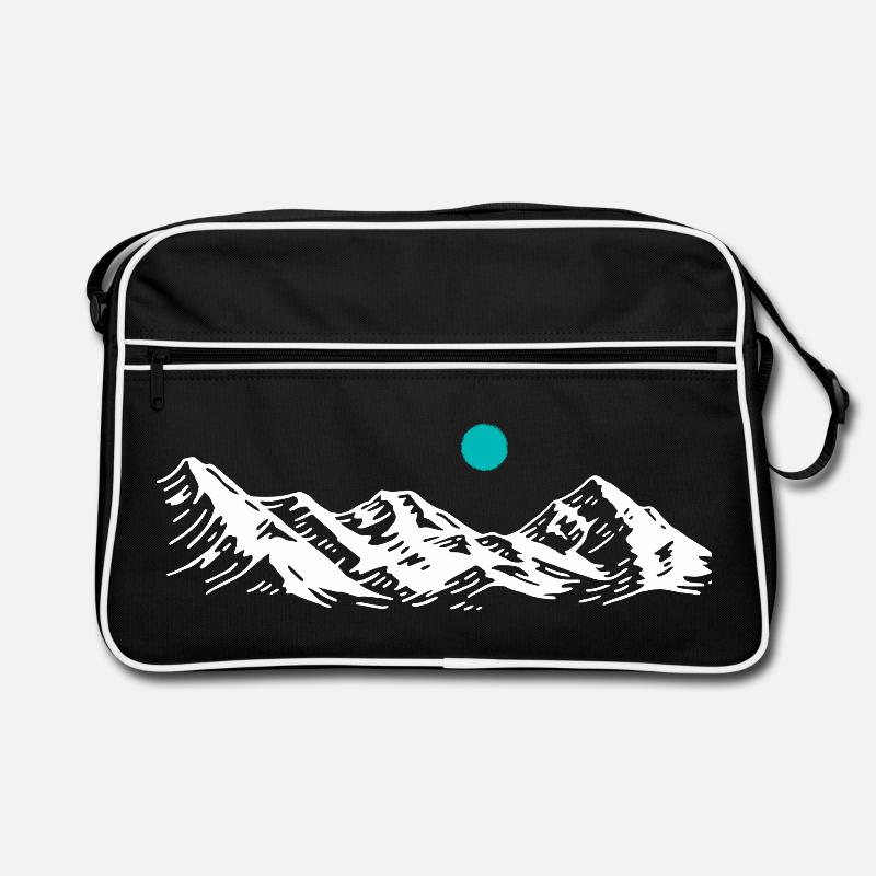 Schneegipfel Horizon Bergsilhouette Retro Tasche
