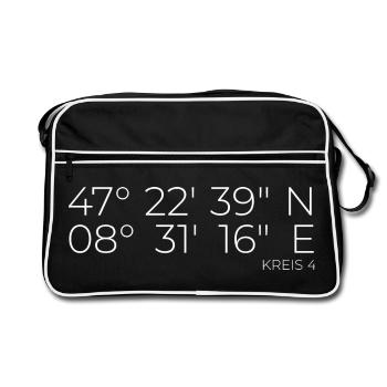 Coordonnées Kreis 4 Zurich - Sac Retro - noir/blanc - Devant