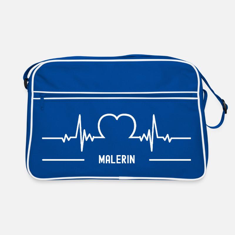 Malerin Herzschlag Herz EKG Malerei Beruf Retro Tasche