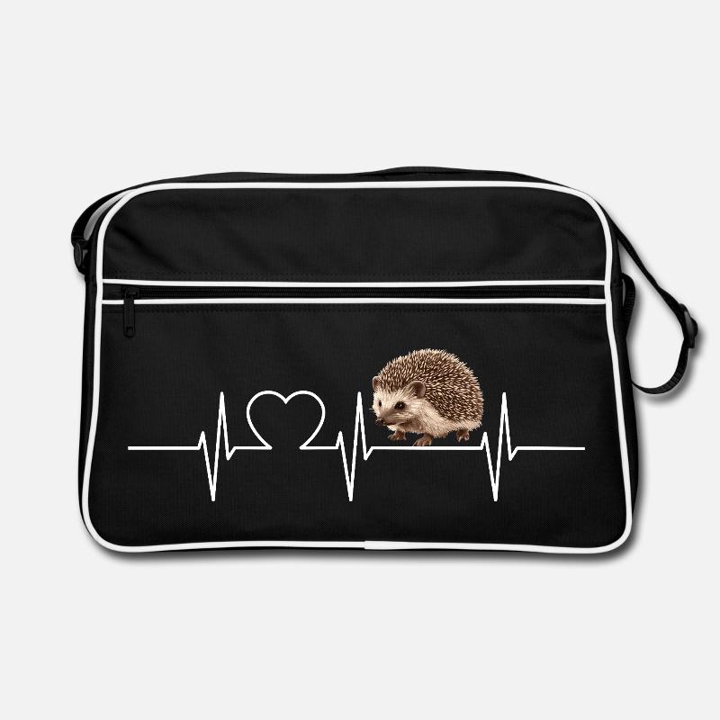 Igel - Retro Tasche - Schwarz/Weiß