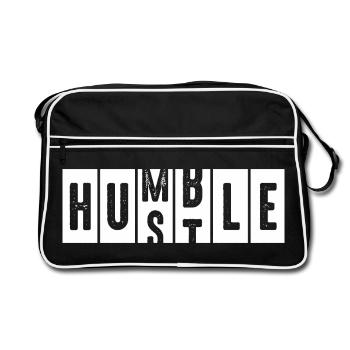 Humble Hustle Distressed Lettering - Retro Bag - black/white - Front