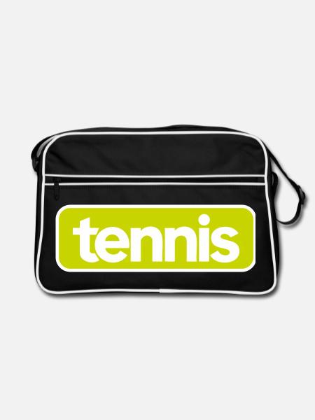 Tennis Bold Sportbekleidung - Retro Tasche - Schwarz/Weiß - Vorne