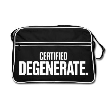Certified Degenerate - Funny Gen Alpha Memes - Retro Bag - black/white - Front