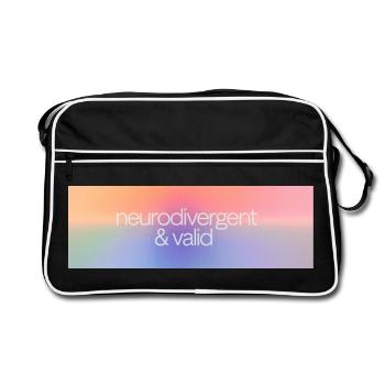 Neurodivergent & valid - Retro Bag - black/white - Front