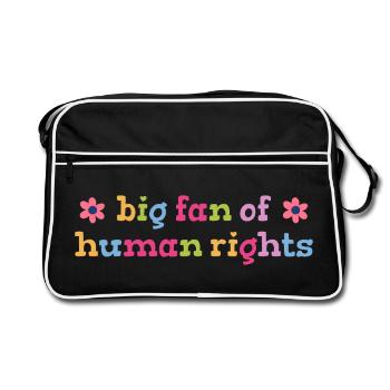 Grand fan de la déclaration des droits humains - Sac Retro - noir/blanc - Devant