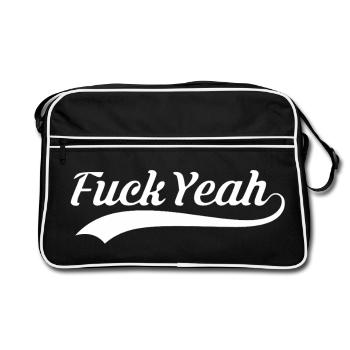 Fuck Yeah Vintage Script Logo - Sac Retro - noir/blanc - Devant