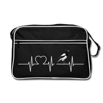 Pies Magpie - Sac Retro - noir/blanc - Devant