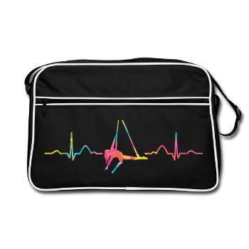 Vertikaltuch Heartbeat Luftakrobatik Aerial Silk - Retro Tasche - Schwarz/Weiß - Vorne