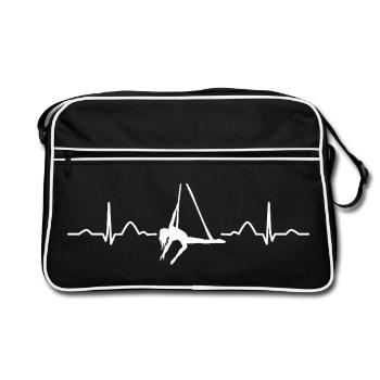 Vertikaltuch Heartbeat Luftakrobatik Aerial Silk - Retro Tasche - Schwarz/Weiß - Vorne