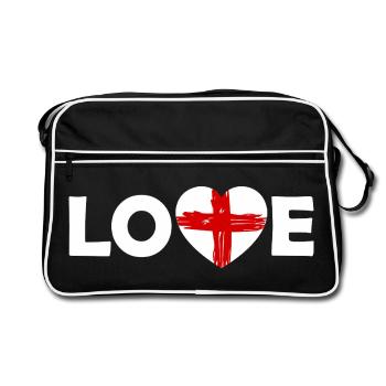 Love mit rotem Kreuz-Herz England - Sac Retro - noir/blanc - Devant