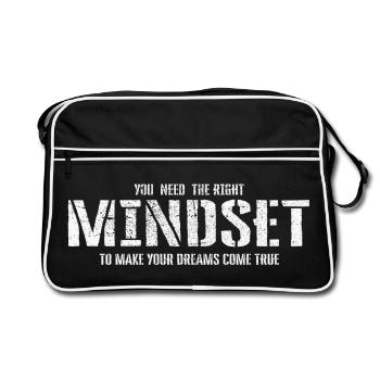 Mindset - Retro Tasche - Schwarz/Weiß - Vorne