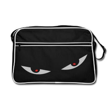 comic eyes augen - Retro Tasche - Schwarz/Weiß - Vorne