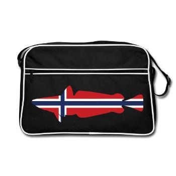 Hake Norway for anglers who fish in the fjord - Retro Bag - black/white - Front