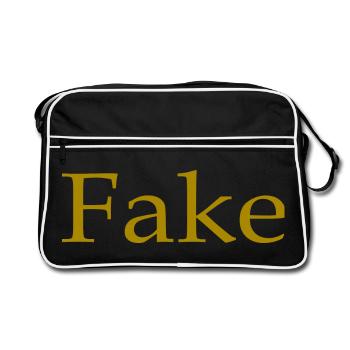 Faux, dire, humour, amusant, drôle, idée cadeau - Sac Retro - noir/blanc - Devant