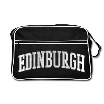 Edinburgh Varsity Bow Font - Retro Bag - black/white - Front