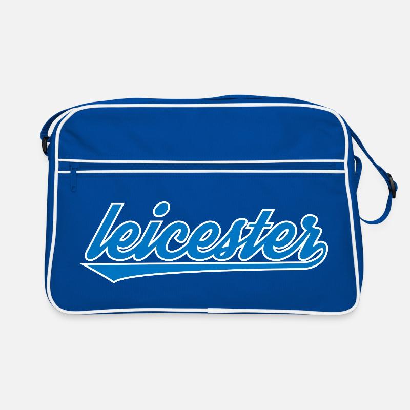 Leicester Blue Script Design Retro Bag
