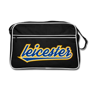 Leicester Script Swoosh sur les vêtements - Sac Retro - noir/blanc - Devant