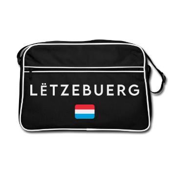 Drapeau du Luxembourg, fierté luxembourgeoise - Sac Retro - noir/blanc - Devant
