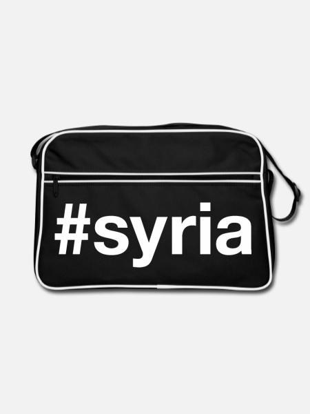 SYRIE Hashtag Syrien - Sac Retro - noir/blanc - Devant