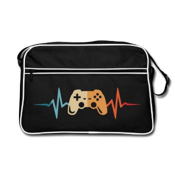 Gamer Heartbeat Manette de jeu Manette de jeu Gamer - Sac Retro - noir/blanc - Devant