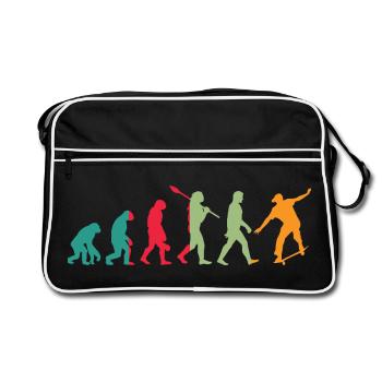 Evolution Skater - Retro Tasche - Schwarz/Weiß - Vorne