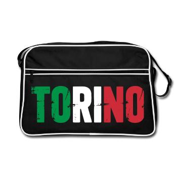 Turin, Italie - Sac Retro - noir/blanc - Devant