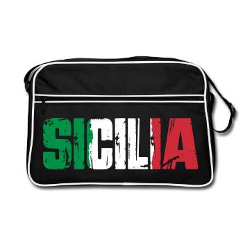Sicilia Italy Island of Sicily - Retro Bag - black/white - Front