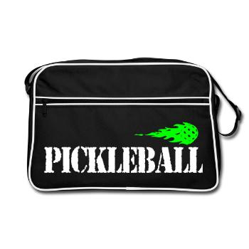 Pickleball - Retro Tasche - Schwarz/Weiß - Vorne