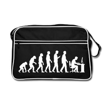 Gamer Evolution für Retro Gaming Videospiele - Retro Tasche - Schwarz/Weiß - Vorne