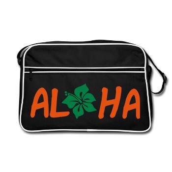 Hawaii - Retro Tasche - Schwarz/Weiß - Vorne