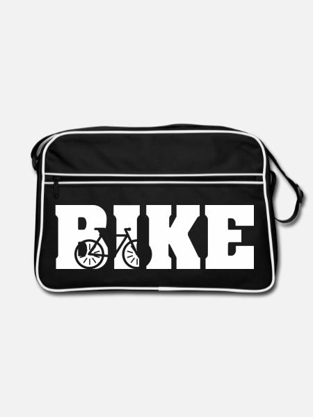 vélo motard vélo symbole d’équitation icône cyclisme - Sac Retro - noir/blanc - Devant