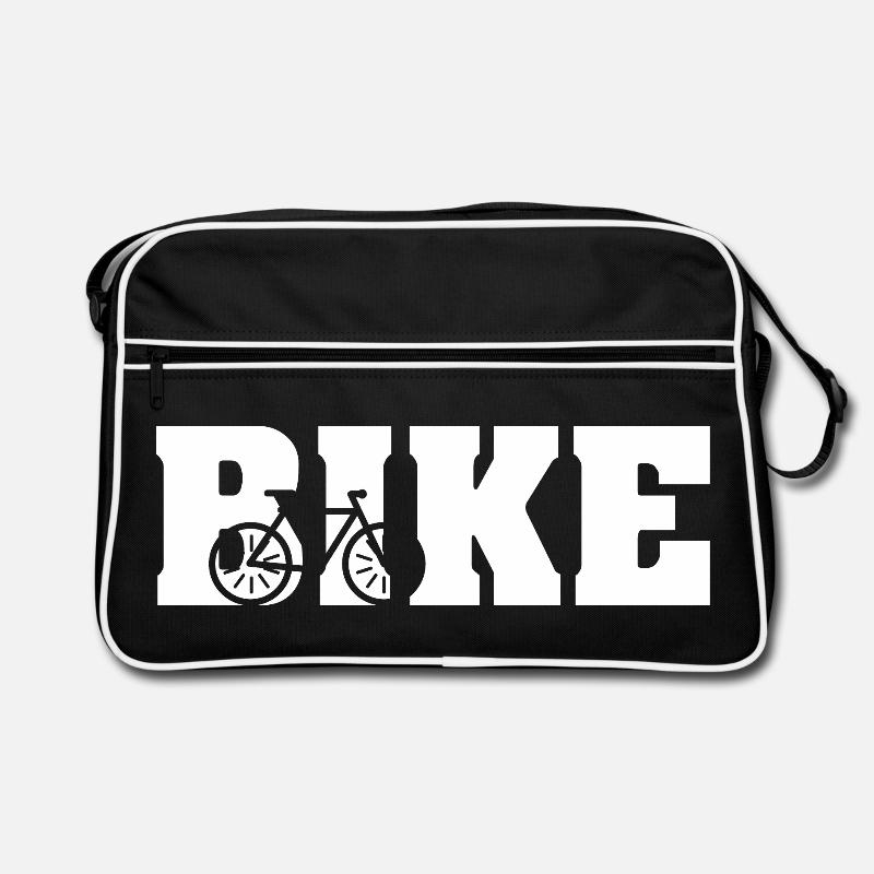 vélo motard vélo symbole d’équitation icône cyclisme - Sac Retro - noir/blanc