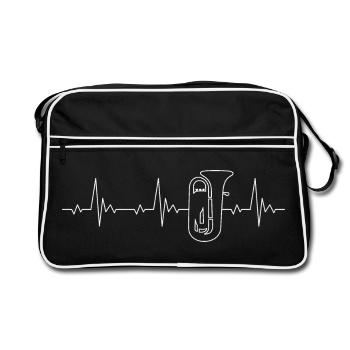 Tuba Heartbeat avec Tuba Player Heartbeat - Sac Retro - noir/blanc - Devant