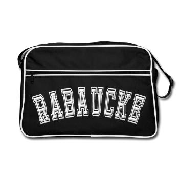 Rabaucke Lausbuben Design in Weiss - Retro Tasche - Schwarz/Weiß - Vorne