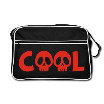 Crâne et cool (rouge) - Sac Retro - noir/blanc - Devant