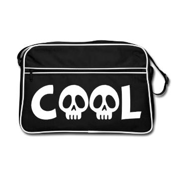Crâne et cool (blanc) - Sac Retro - noir/blanc - Devant