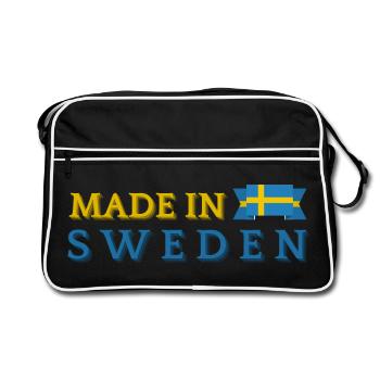 Fabriqué en Suède, fierté suédoise - Sac Retro - noir/blanc - Devant