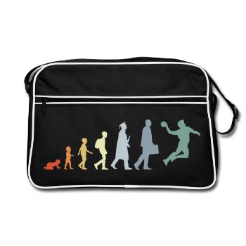 Évolution du handball vintage - Sac Retro - noir/blanc - Devant