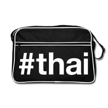 THAI Thailand Hashtag - Retro Bag - black/white - Front