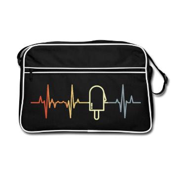 Cardiogramme de glace d’eau - Sac Retro - noir/blanc - Devant