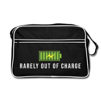 Rarement hors charge e bike akku e-auto spruch - Sac Retro - noir/blanc - Devant