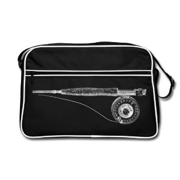 Pêche à la mouche - Sac Retro - noir/blanc - Devant