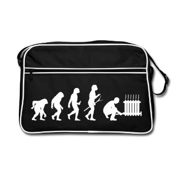 Heating engineer, plant mechanic, sanitation, heating and air-conditioning trade - Retro Bag - black/white - Front