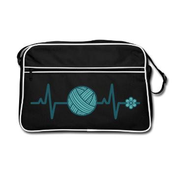 Amateurs de fils à crochet drôles adorent - Sac Retro - noir/blanc - Devant
