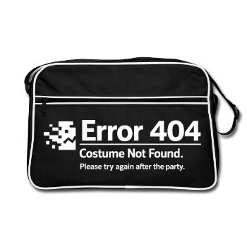 Error 404 Costume Not Found - Retro Tasche - Schwarz/Weiß - Vorne