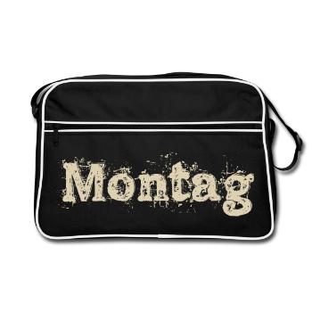 Montag - Retro Tasche - Schwarz/Weiß - Vorne