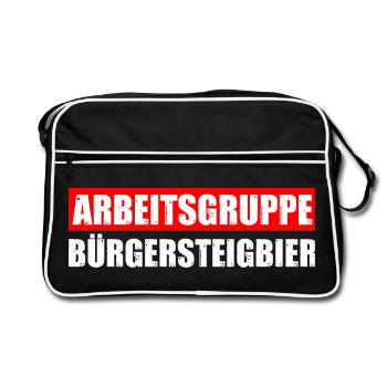Bürgersteigbier OKF Ortskontrollfahrt - Retro Tasche - Schwarz/Weiß - Vorne