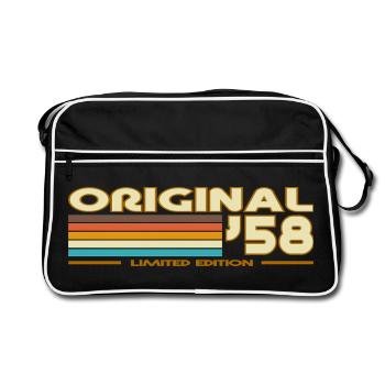 Original 58 Retro Rainbow - Retro Tasche - Schwarz/Weiß - Vorne