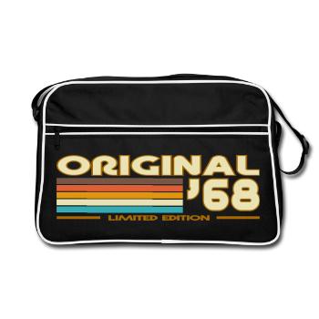 Origine 68 Rayures rétro 60s - Sac Retro - noir/blanc - Devant