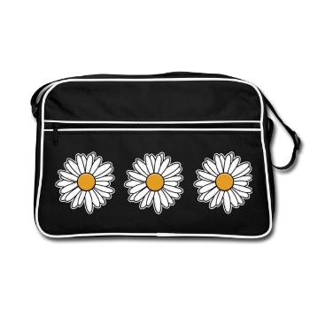 Motif de marguerites pour une ambiance printanière - Sac Retro - noir/blanc - Devant
